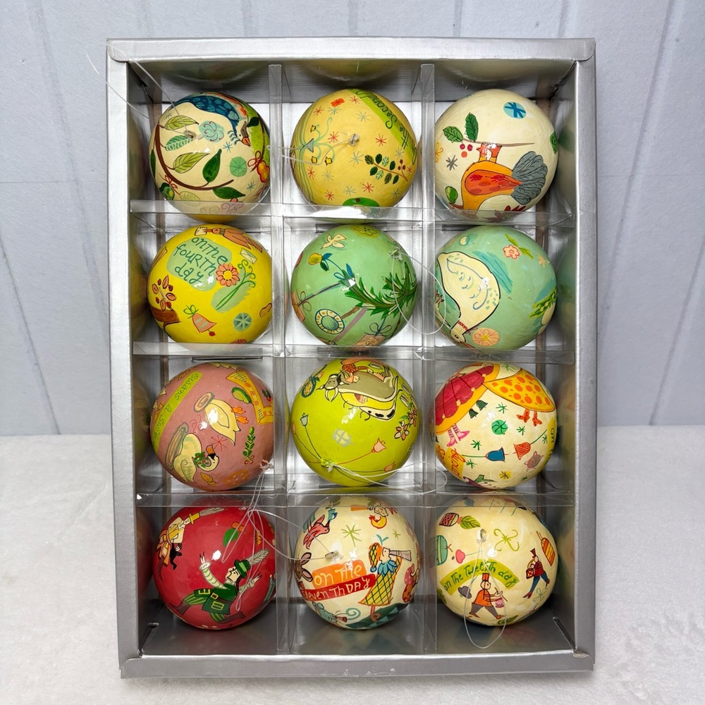 Crate&Barrel Twelve Days of Christmas Ornament Set
PAPER MACHE‎ ORNAMENTS